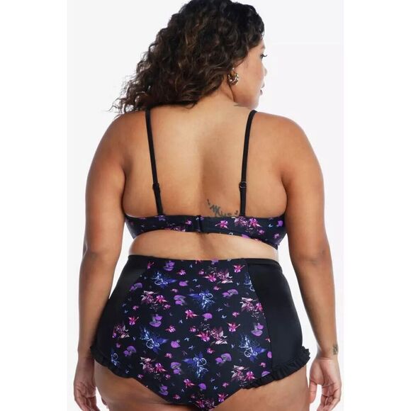 Hot Topic Fairies By Trick Purple Cinched Swimsuit Bikini Plus Size 2 - Picture 7 of 8